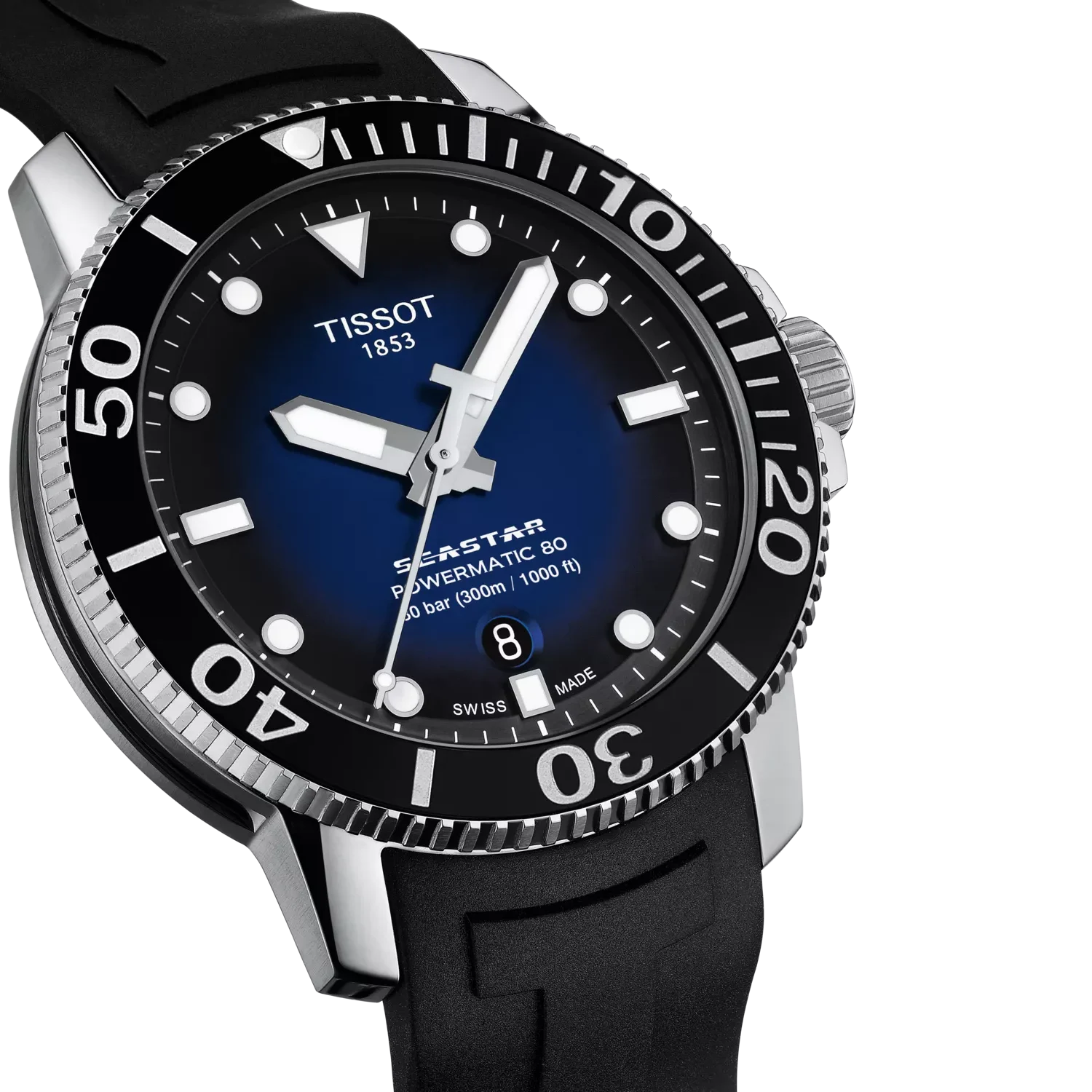 Tissot Seastar 1000 43mm, Automatikwerk, bis zu 80 Stunden Gangreserve, 30ATM Herrenuhr T120.907.17.041.00