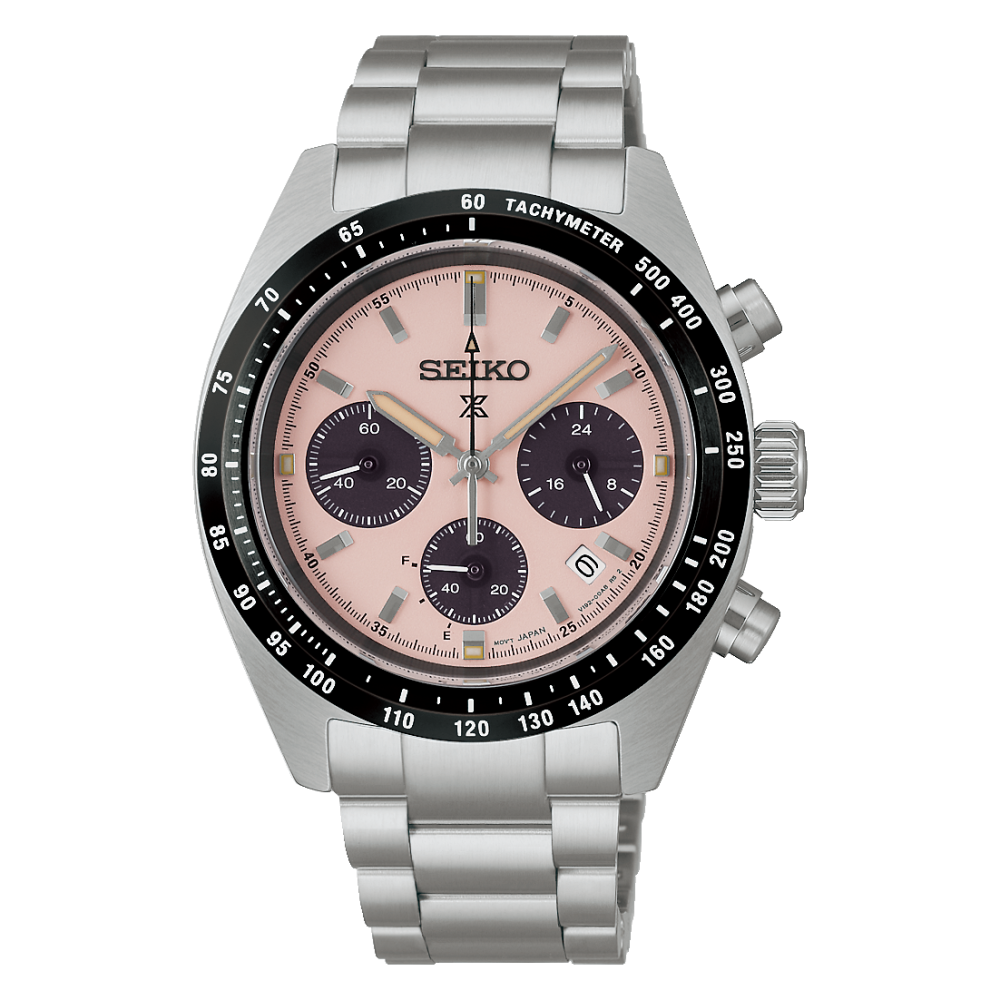 Seiko Prospex Speedtimer Solar Chronograph, Rosa Herrenuhr SSC963P1