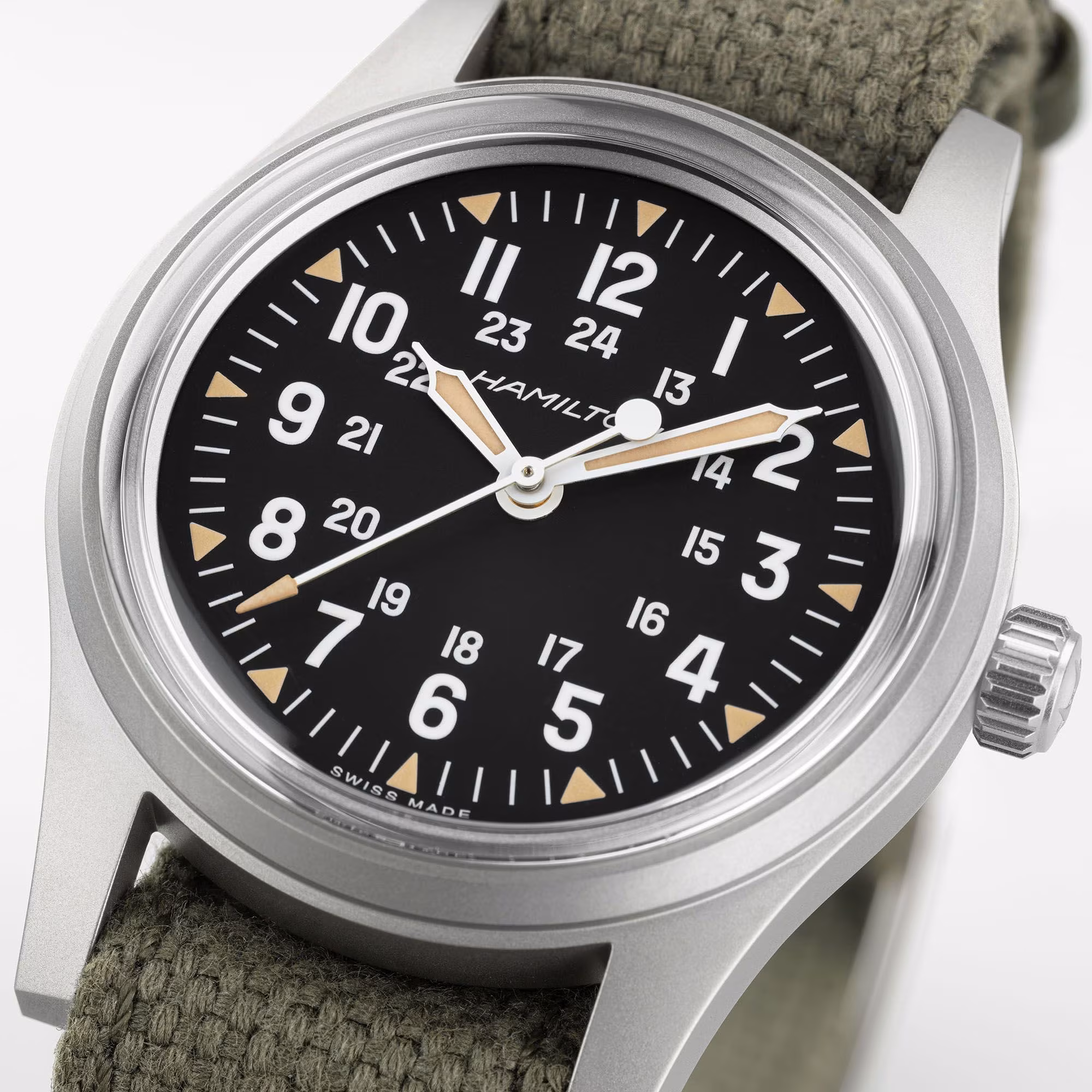 Hamilton Khaki Field Mechanical 36 mm, Handaufzug,  Textilband, 80 Stunden Gangreserve Herrenuhr H69399930