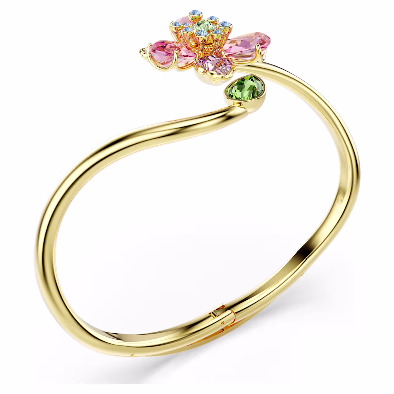 Swarovski  Idyllia Armreif Verschiedene Schliffe, Blume, Gr. M, Mehrfarbig, 18k vergoldet