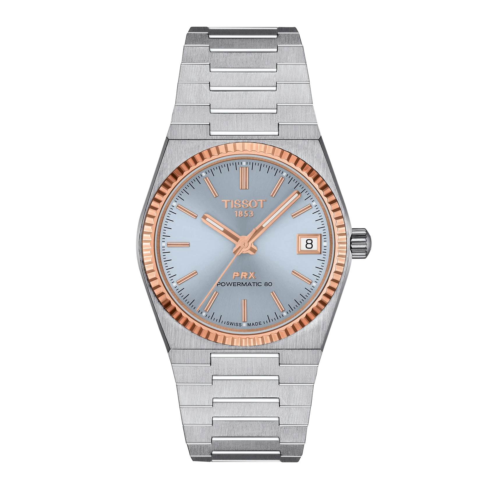 Tissot PRX Powermatic 80, automatic watch, gold bezel 35mm men's watch T931.207.41.351.00