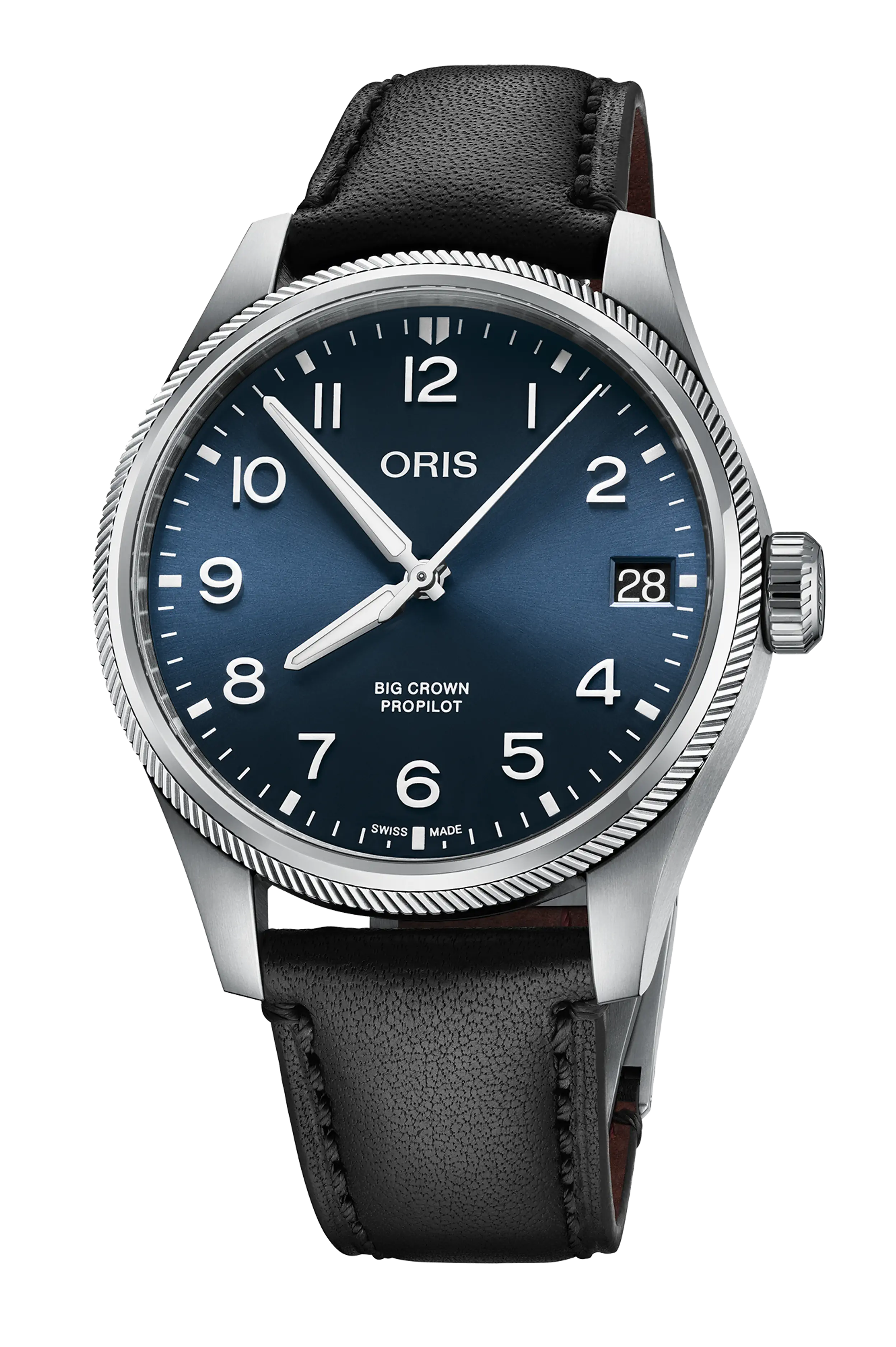 Oris Big Crown ProPilot Big Date 41mm, leather strap, automatic watch, blue men's watch 01 751 7761 4065-07 6 ​​20 08LC