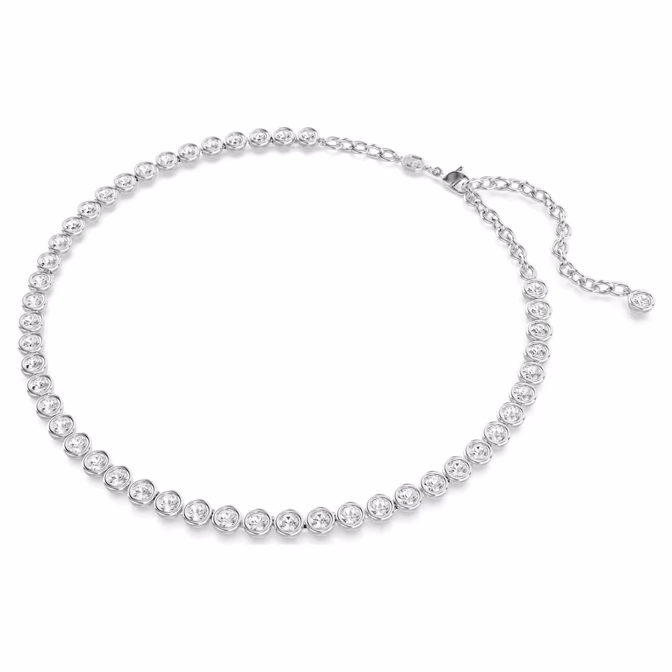 Swarovski  Imber Tennis Halskette Rundschliff, Weiß, Rhodiniert