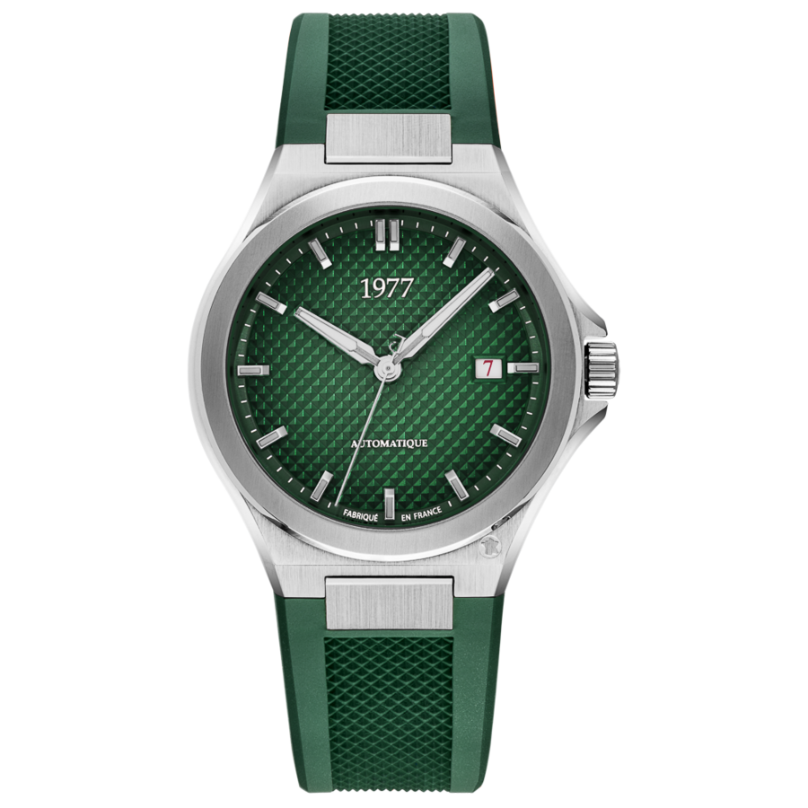 1977 ARSENE Automatique, 41 MM, Cadran Vert, Bracelet Caoutchouc FKM Vert Men's Watch 1977P02177