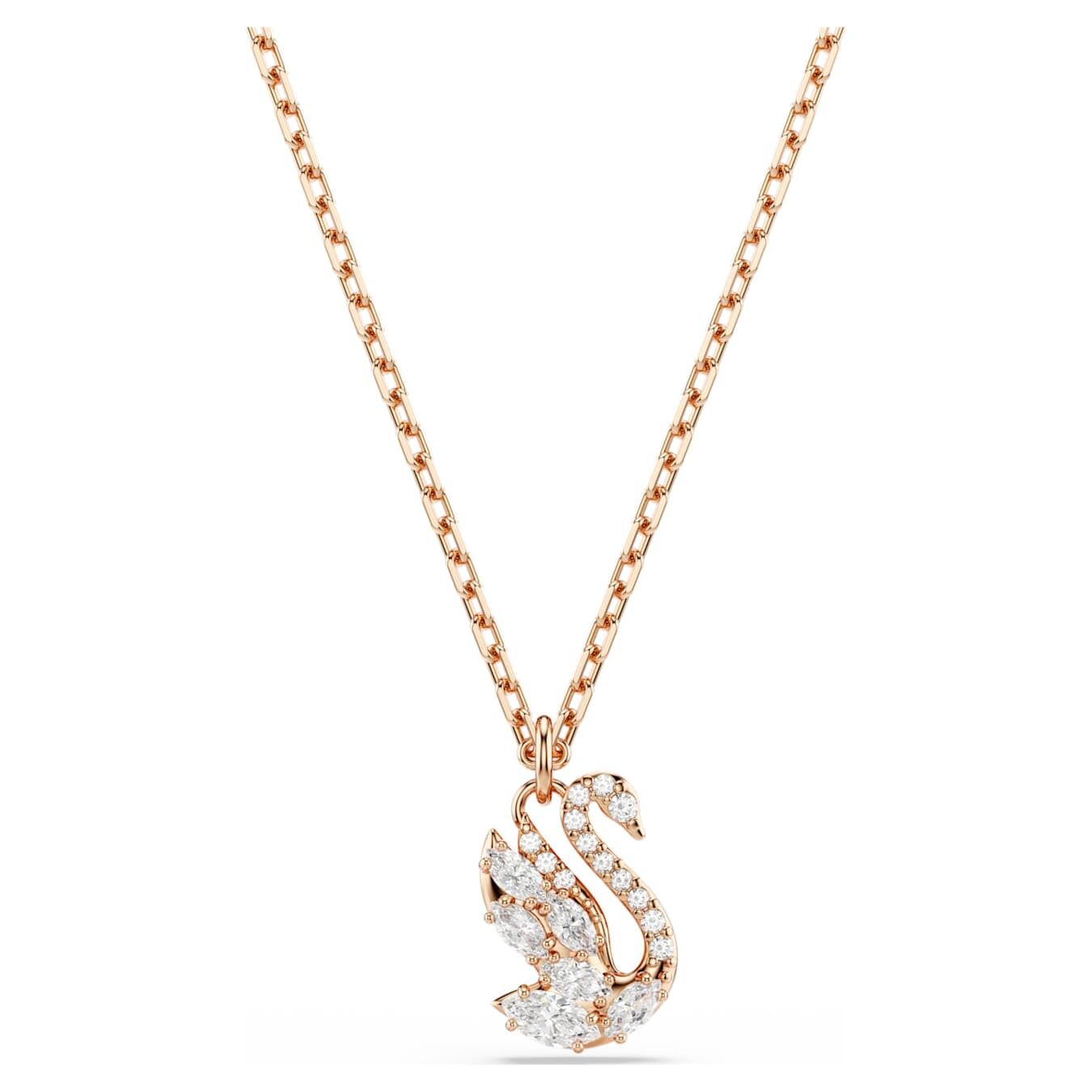 Swarovski  Swan Anhänger Verschiedene Schliffe, Schwan, Weiß, Roségold-Legierungsschicht