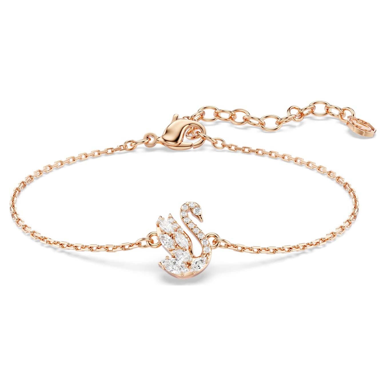Swarovski  Swan Armband Verschiedene Schliffe, Schwan, Weiß, Roségold-Legierungsschicht