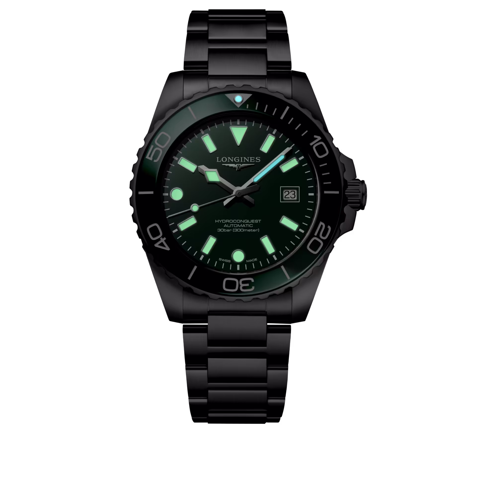 Longines Hydroconquest 42mm grün Herrenuhr L3.788.4.06.6