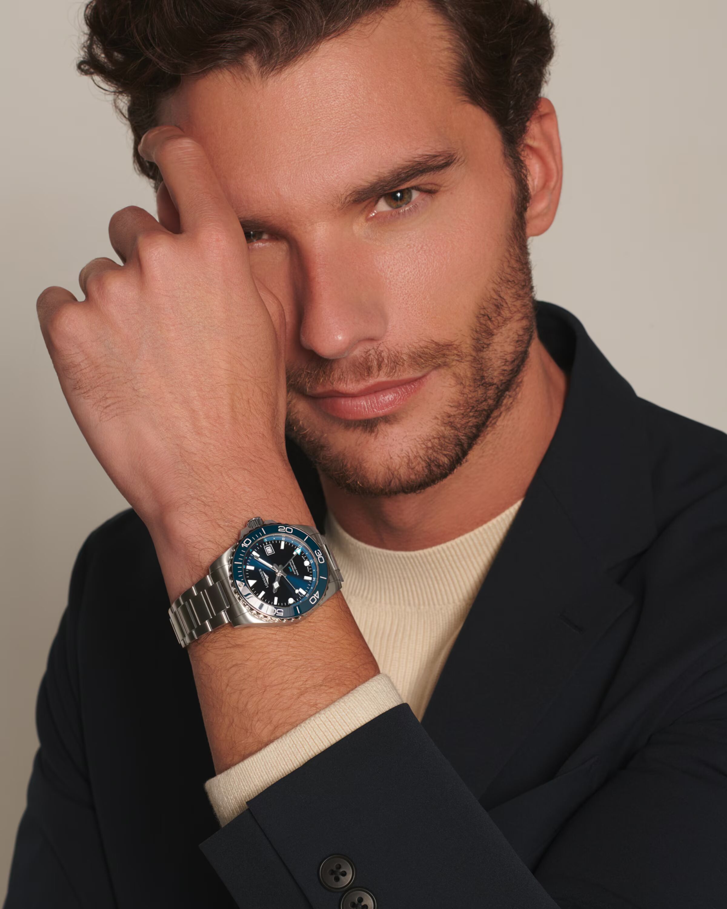 Longines Hydroconquest GMT 41mm blau Herrenuhr L3.790.4.96.6