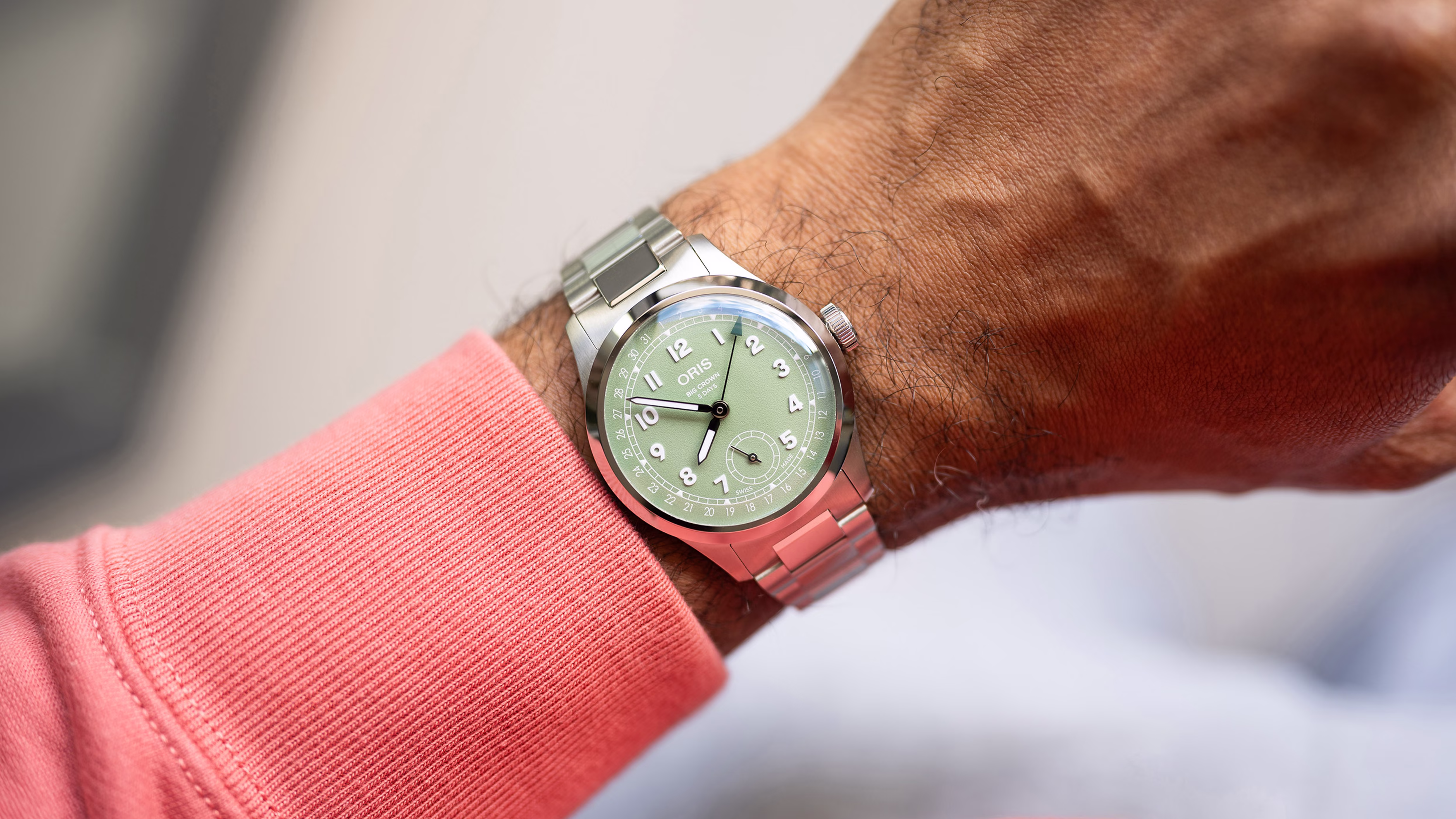 Oris Big Crown Pointer Date Calibre 403, 40mm, five-day power reserve, green men's watch 01 403 7799 4067-07 8 20 06