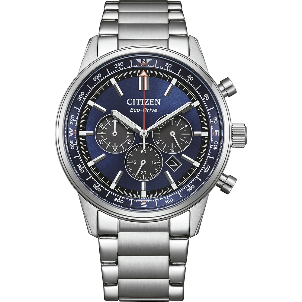 Citizen Eco-Drive Classic Chronograph Edelstahl blau, 42mm Herrenuhr CA4720-52L