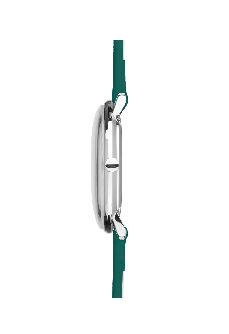 Junghans max bill Damen grünes Lederband Damenuhr 47/4557.02