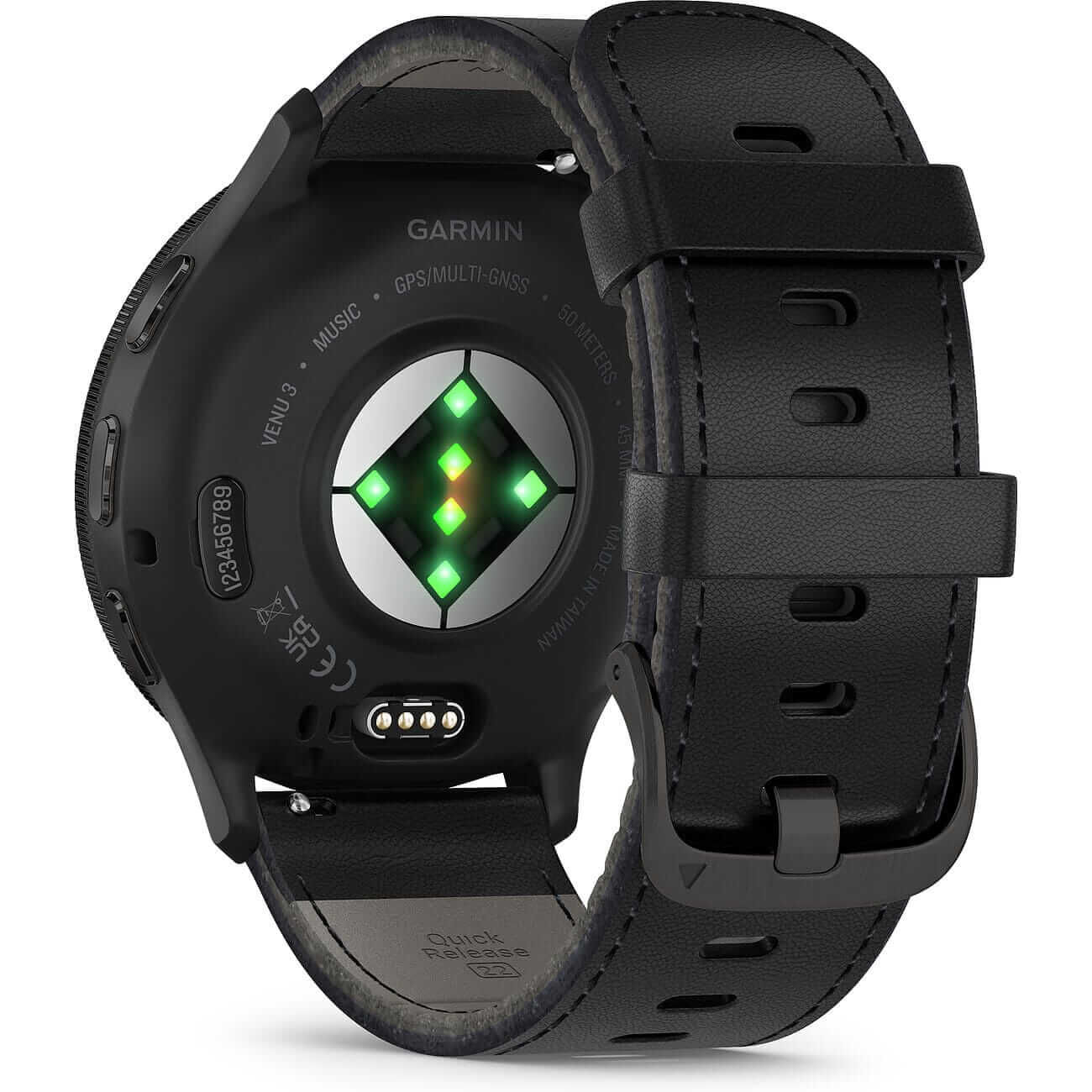 Garmin Venu 3 Schwarz/Schiefergrau mit Leder-Armband und Silikonband Herrenuhr 010-02784-52