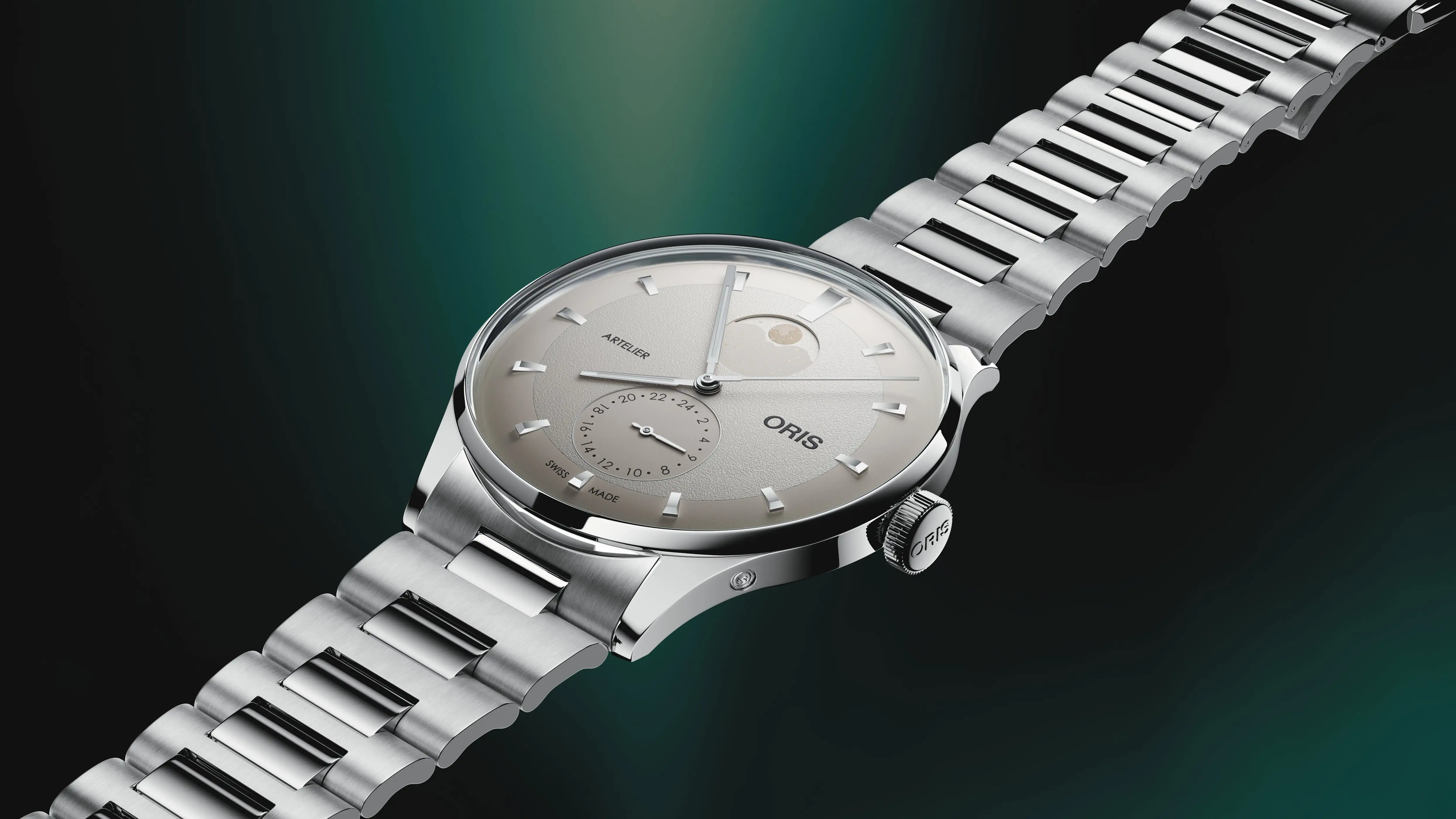 Oris Artelier Complication, 39.50 mm, stainless steel, white men's watch 01 782 7811 4051-07 8 20 20
