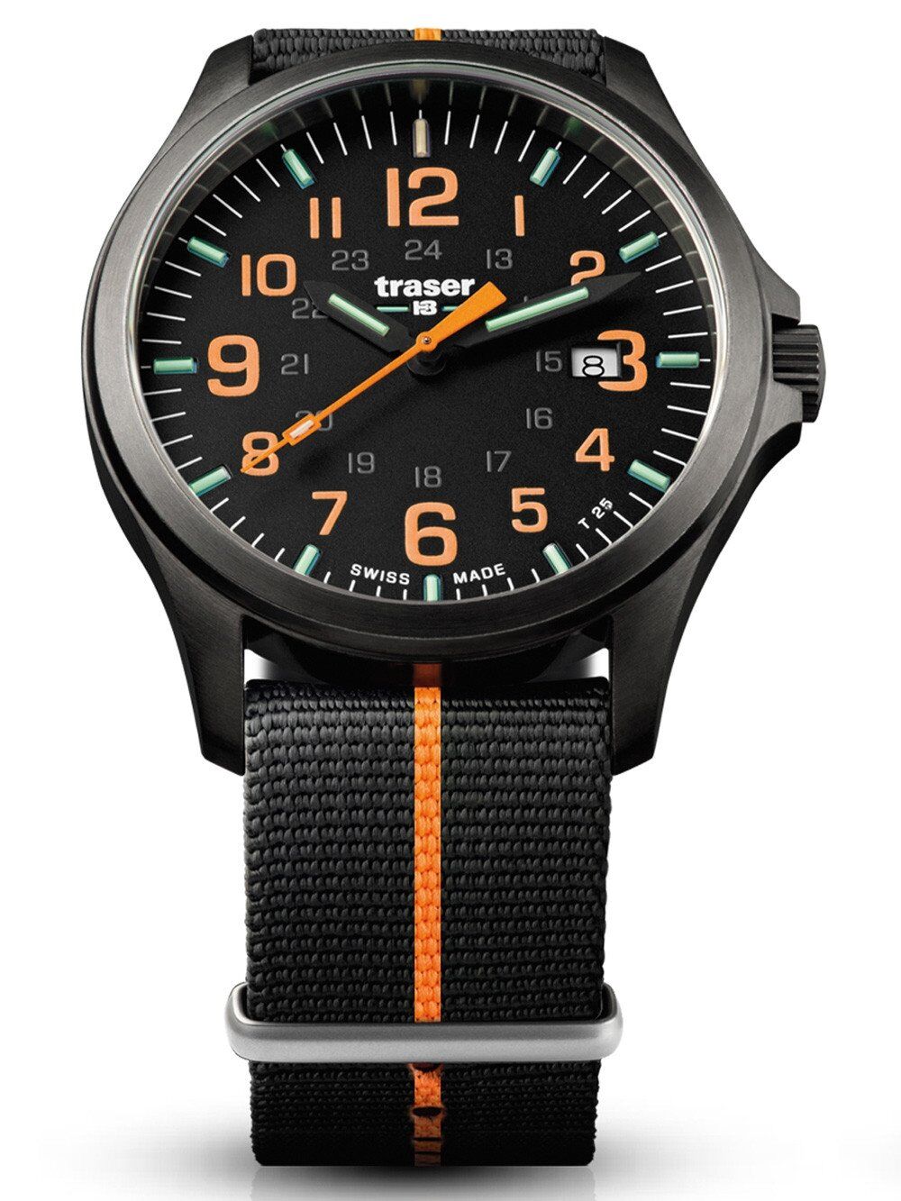 Traser H3 P67 Officer Pro GunMetal Black/Orange Herrenuhr 107425