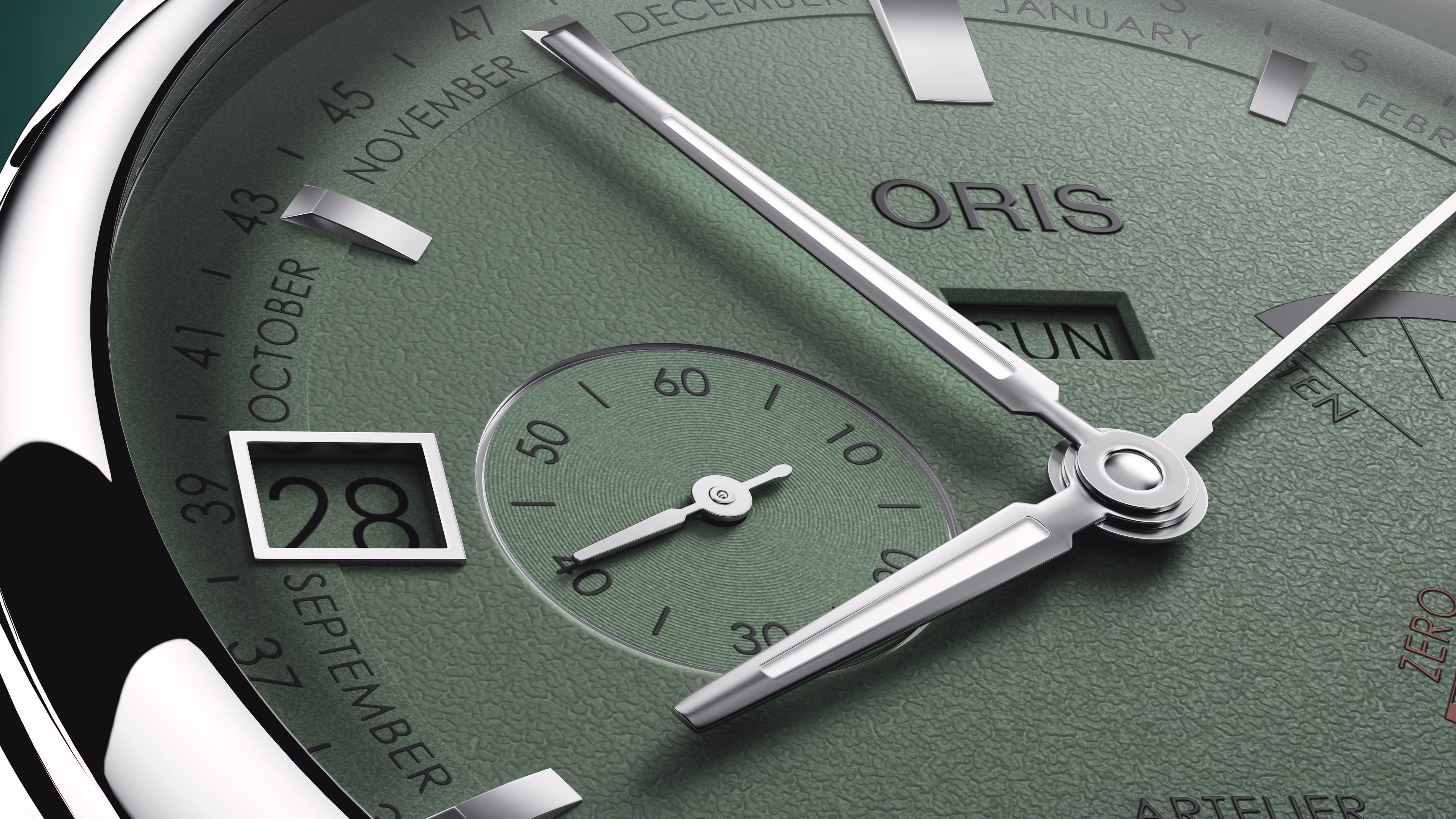 Oris Artelier Calibre 113, 43mm, leather strap, 10-day power reserve, green men's watch 01 113 7806 4057-07 5 22 96FC