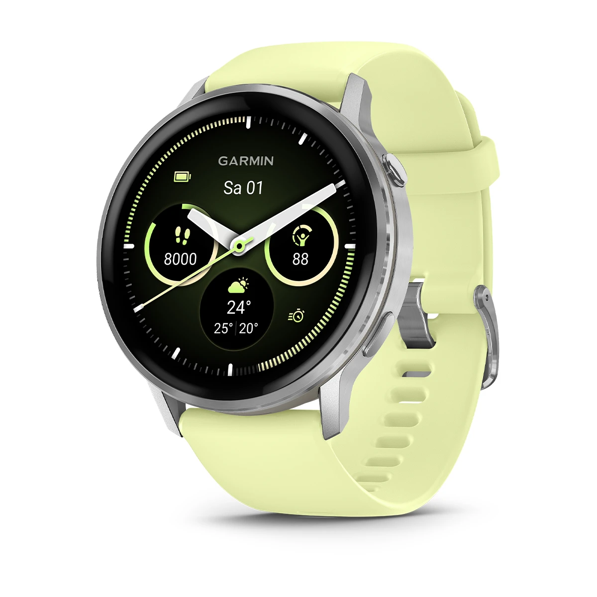 Garmin Venu® 4 - 45 mm
Grau/Silber mit Schnellwechsel-Silikon-Armband 22 mm Zitrone Herrenuhr 010-03014-02