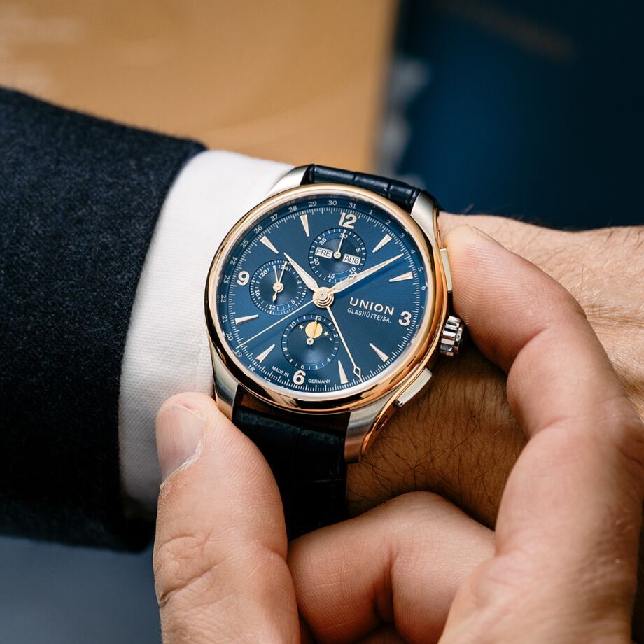 Union Glashütte Belisar Chronograph Mond Phase Herrenuhr D907.425.46.047.01