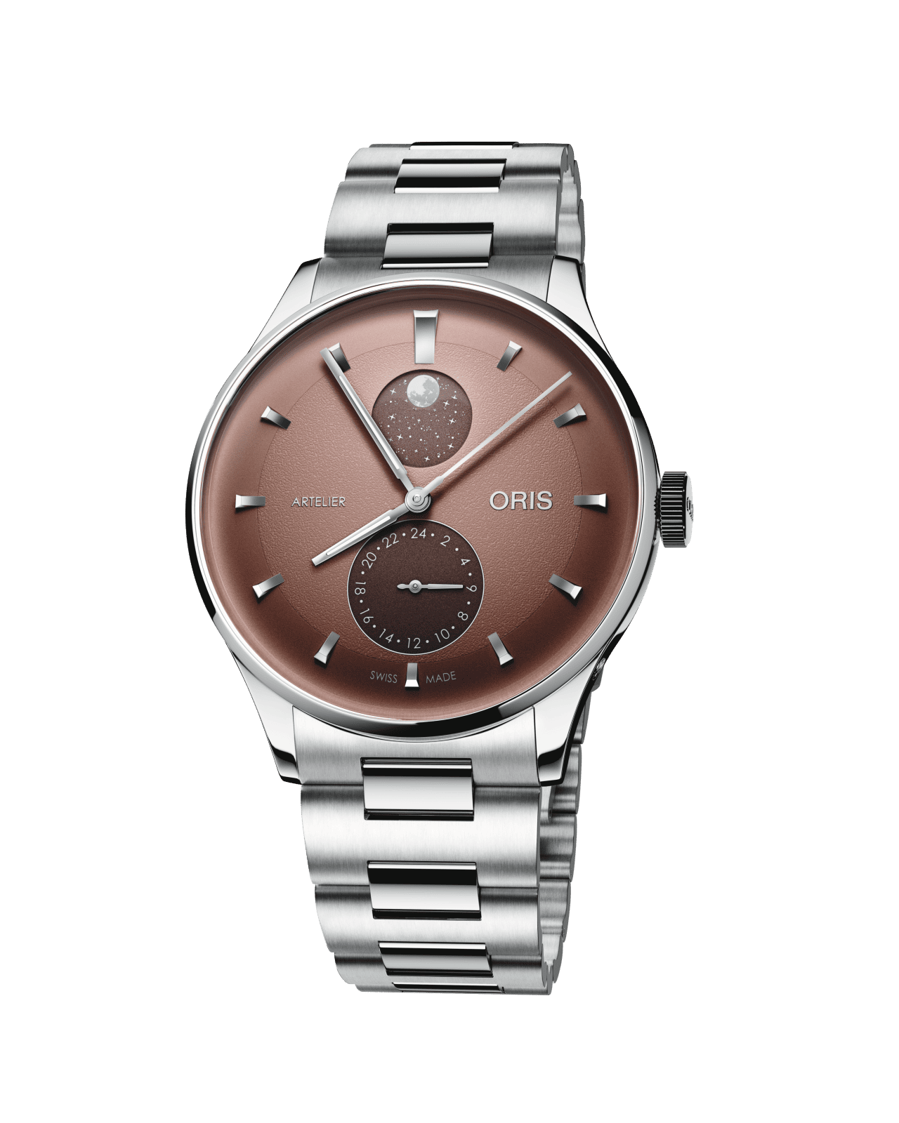 Oris Artelier Complication, 39.50 mm, stainless steel, brown men's watch 01 782 7811 4056-07 8 20 20
