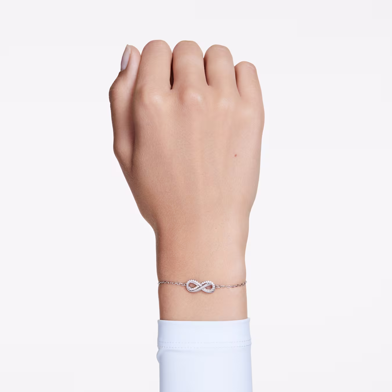 Swarovski  Hyperbola Armband Unendlichkeit, Weiß, Rhodiniert