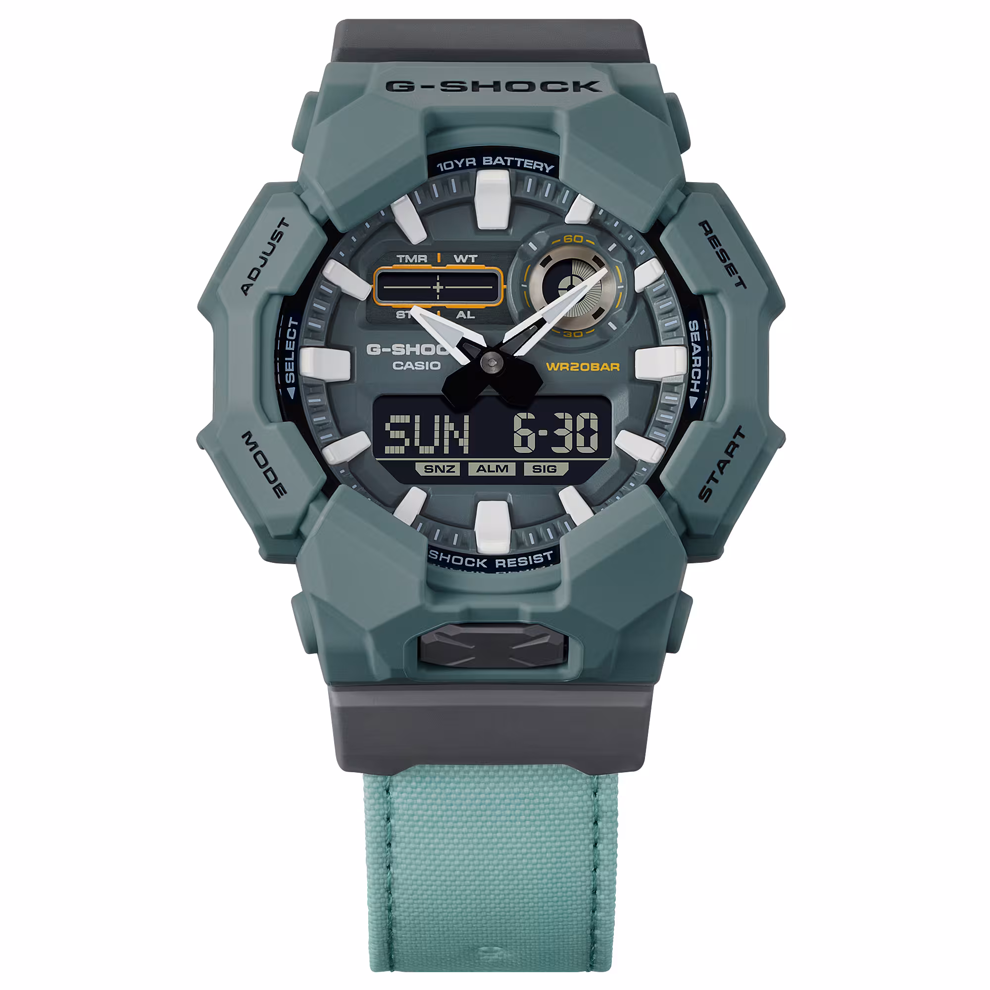 G-Shock Classic GA-010 Serie,  Stoffband, Quarzwerk, 51mm Herrenuhr GA-010CE-2AER