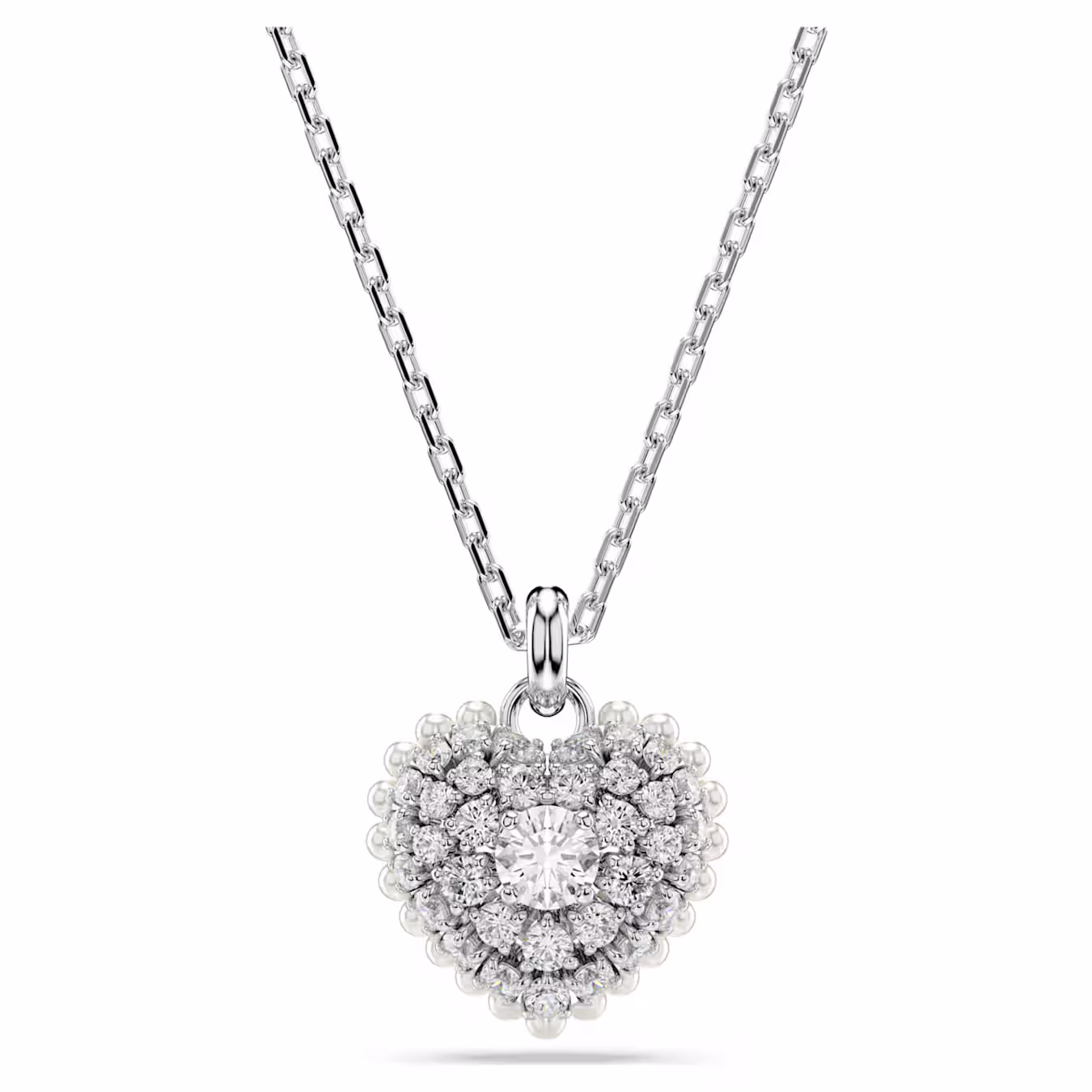 Swarovski  Idyllia Anhänger Herz, Weiß, Rhodiniert