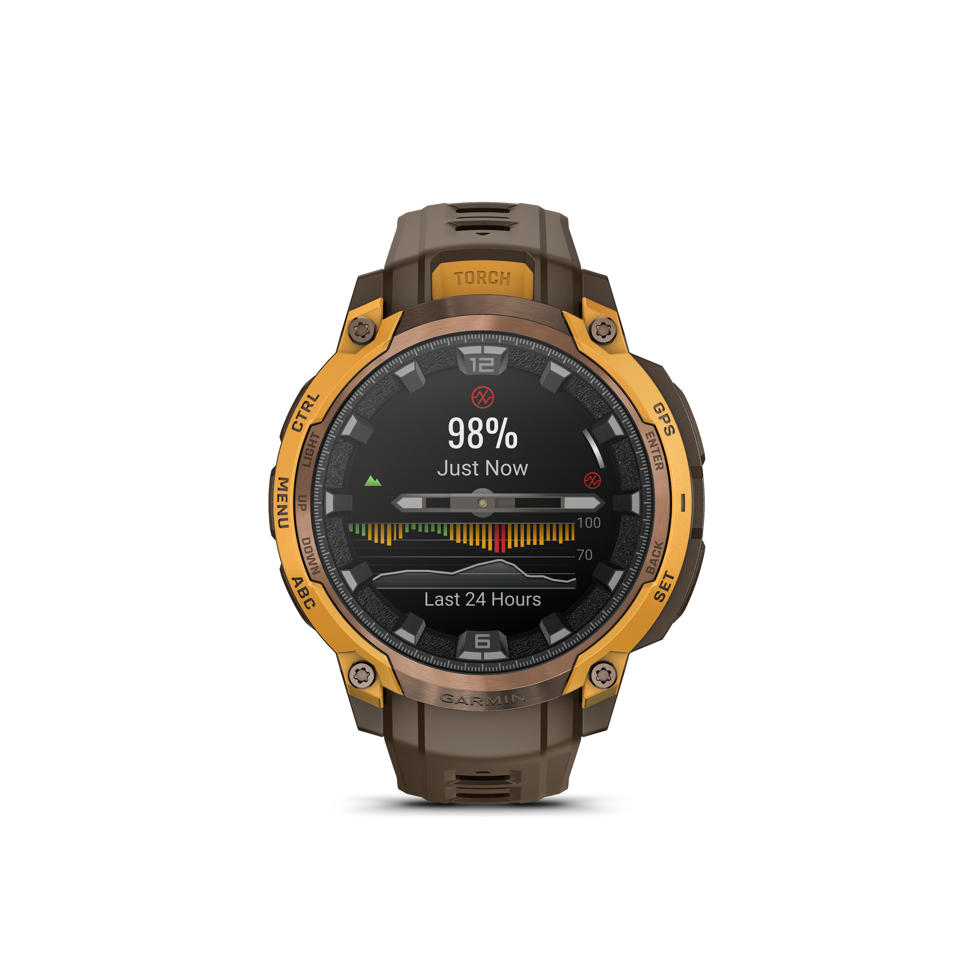 Garmin Instinct® Crossover AMOLED
Bronze/Sunburst Herrenuhr 010-03398-01