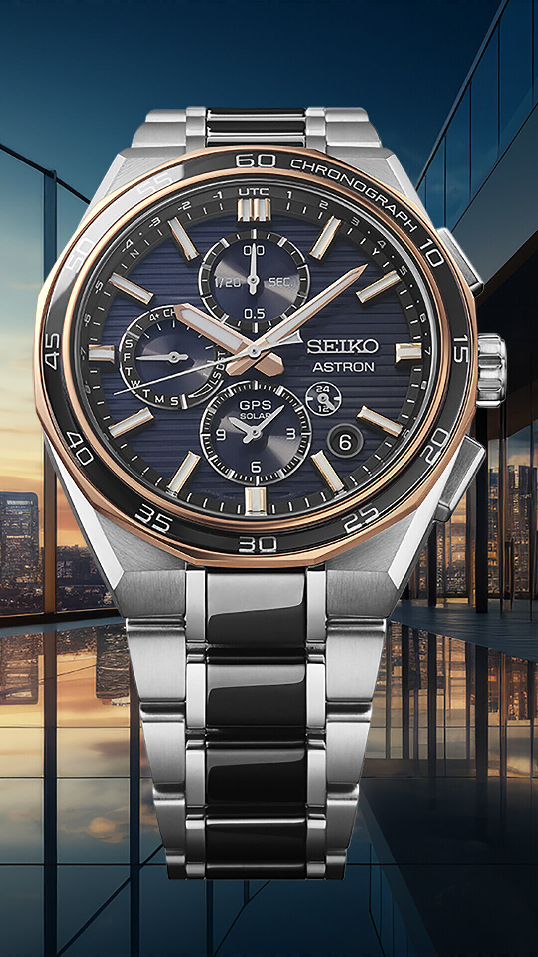 Seiko Astron GPS Solar Dual Time Chronograph Limited Edition Men's Watch SSH180J1