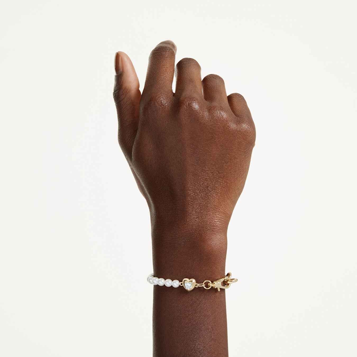 Swarovski  Idyllia Armband Kristallperle, Weiß, Goldlegierungsschicht