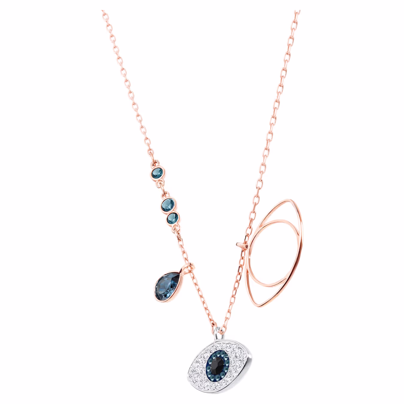 Swarovski  Symbolica Anhänger Böser Blick,Halskette, Blau, Metallmix
