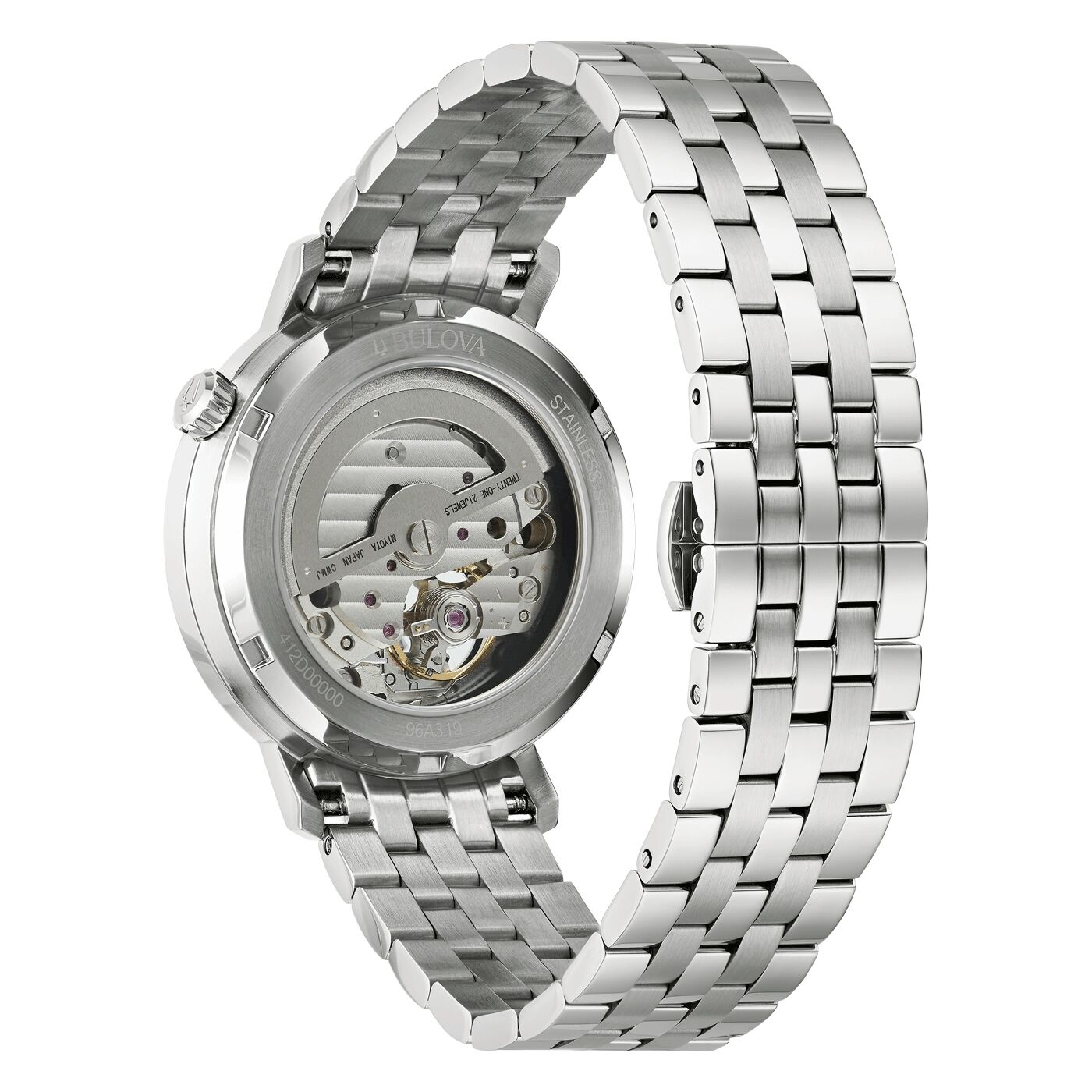 Bulova Aerojet Automatik 42 Stunden Gangreserve, Edelstahlband, Grün Herrenuhr 96A319