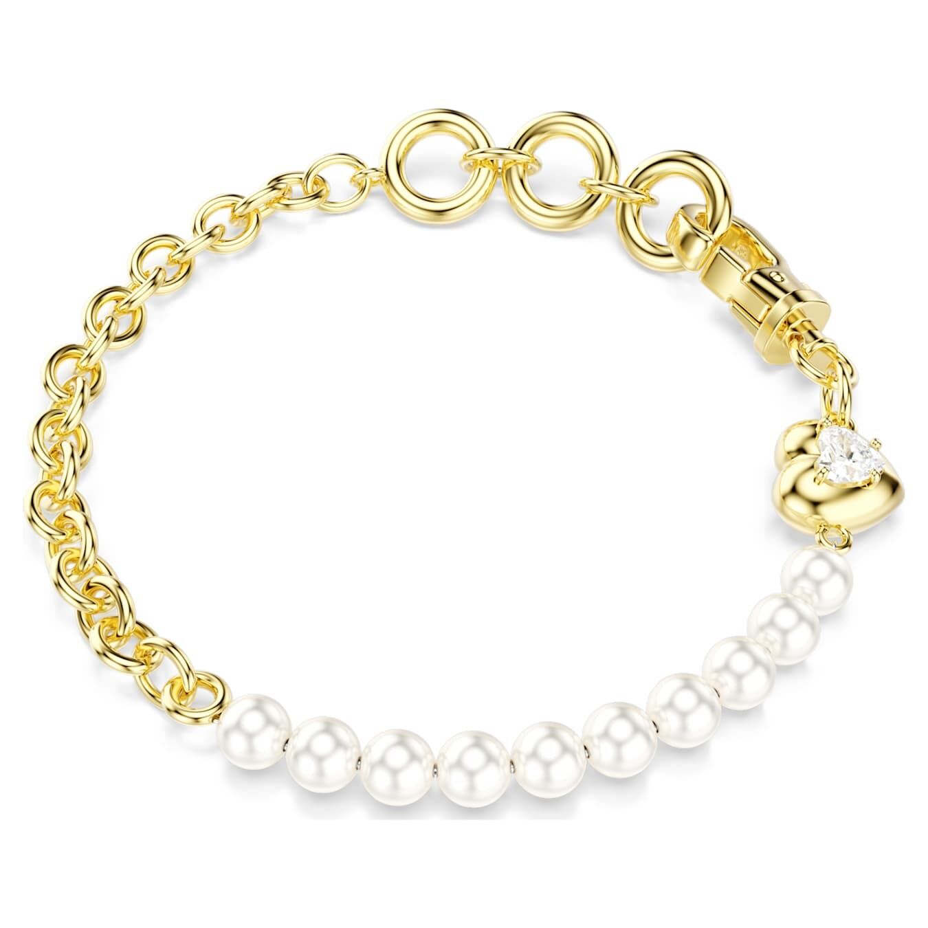 Swarovski  Idyllia Armband Kristallperle, Weiß, Goldlegierungsschicht
