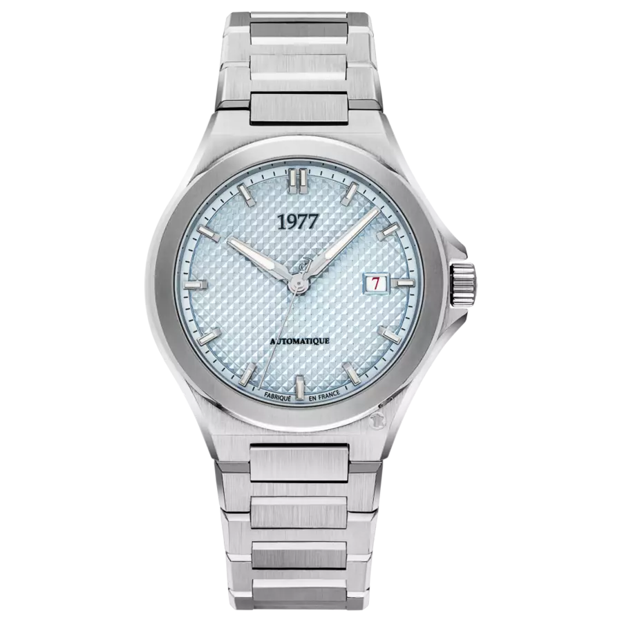 1977 ARSENE Automatique, 41 MM, Cadran Bleu Glacier, Bracelet Acier 904L Herrenuhr 1977P02191