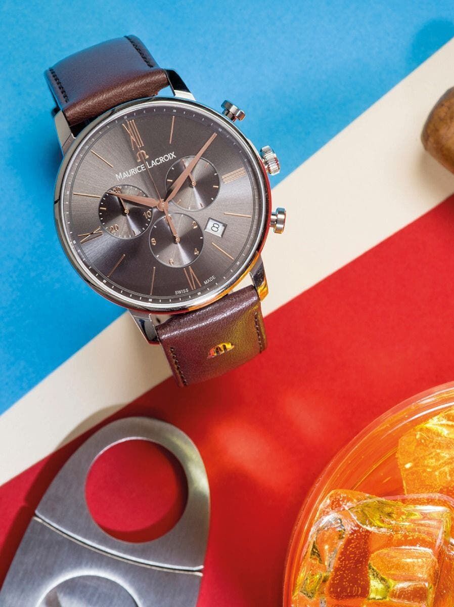 el1098_6 Maurice Lacroix Eliros Chronograph Date Men's Watch EL1098-SS001-311-1