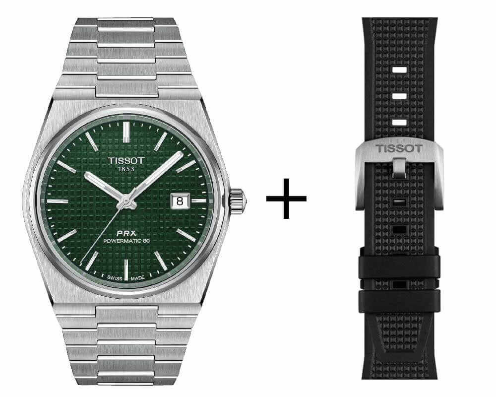 tempImageisngkn_11zon Tissot men's watch PRX Powermatic 80, T137.407.11.091.00 set with black rubber strap