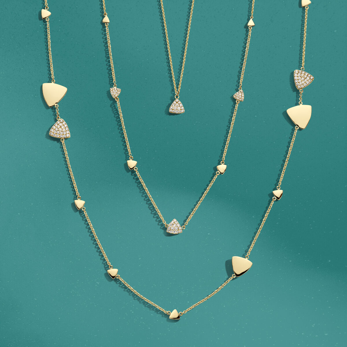 One More Eolo Damen Halskette in 18 Karat Gelbgold mit Diamanten 929T06A