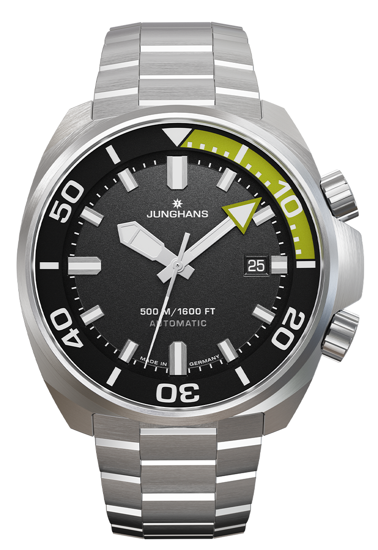 Junghans Aquaris Diver, Automatik, Grün, Taucheruhr, 46 mm, 50 bar Herrenuhr 27/4267.44