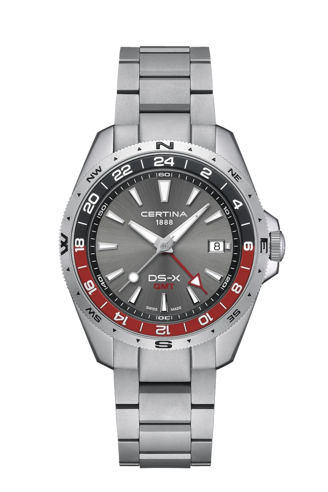 Certina DS-X GMT Quarz Grau Edelstahl Herrenuhr C047.452.11.081.01