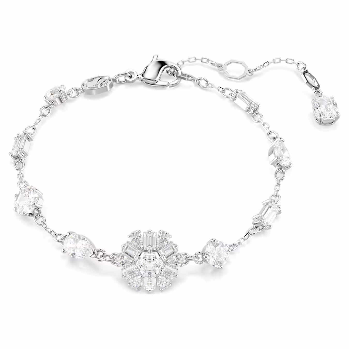 Swarovski  Idyllia Armband Verschiedene Schliffe, Schneeflocke, Weiß, Rhodiniert