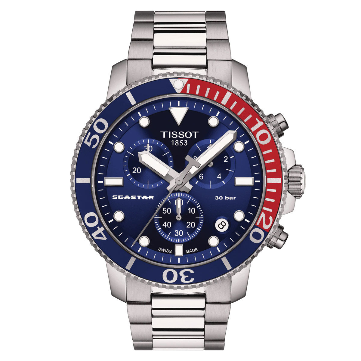 Tissot-Seastar-1000-Chronograph-Blau-Rot-45mm-Edelstahl-Armband-Quarz-Herrenuhr-T120-417-11-041-03 Tissot SEASTAR 1000 men's watch T120.417.11.041.03