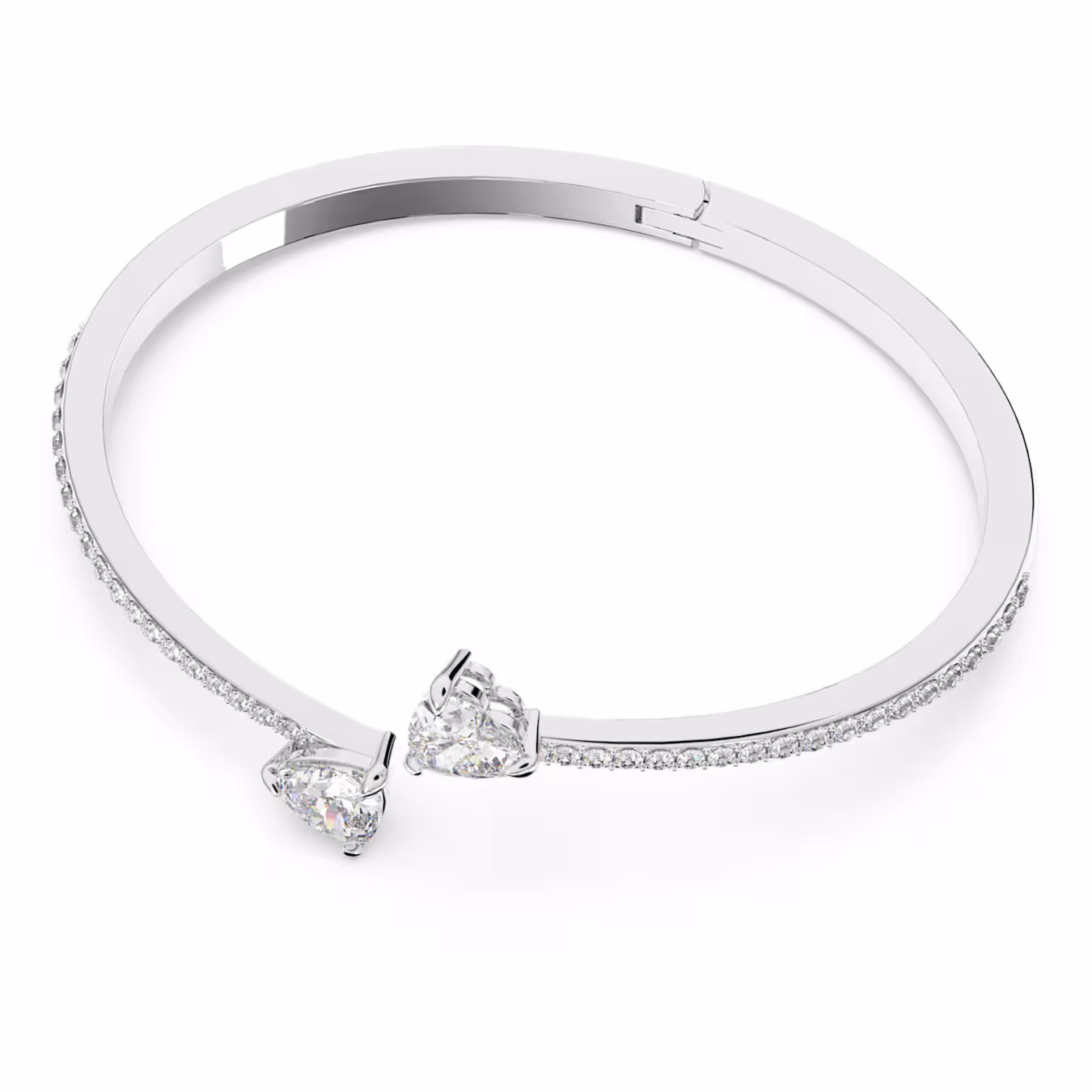 Swarovski Mesmera Heart Bangle, White, Rhodium-plated, Size M