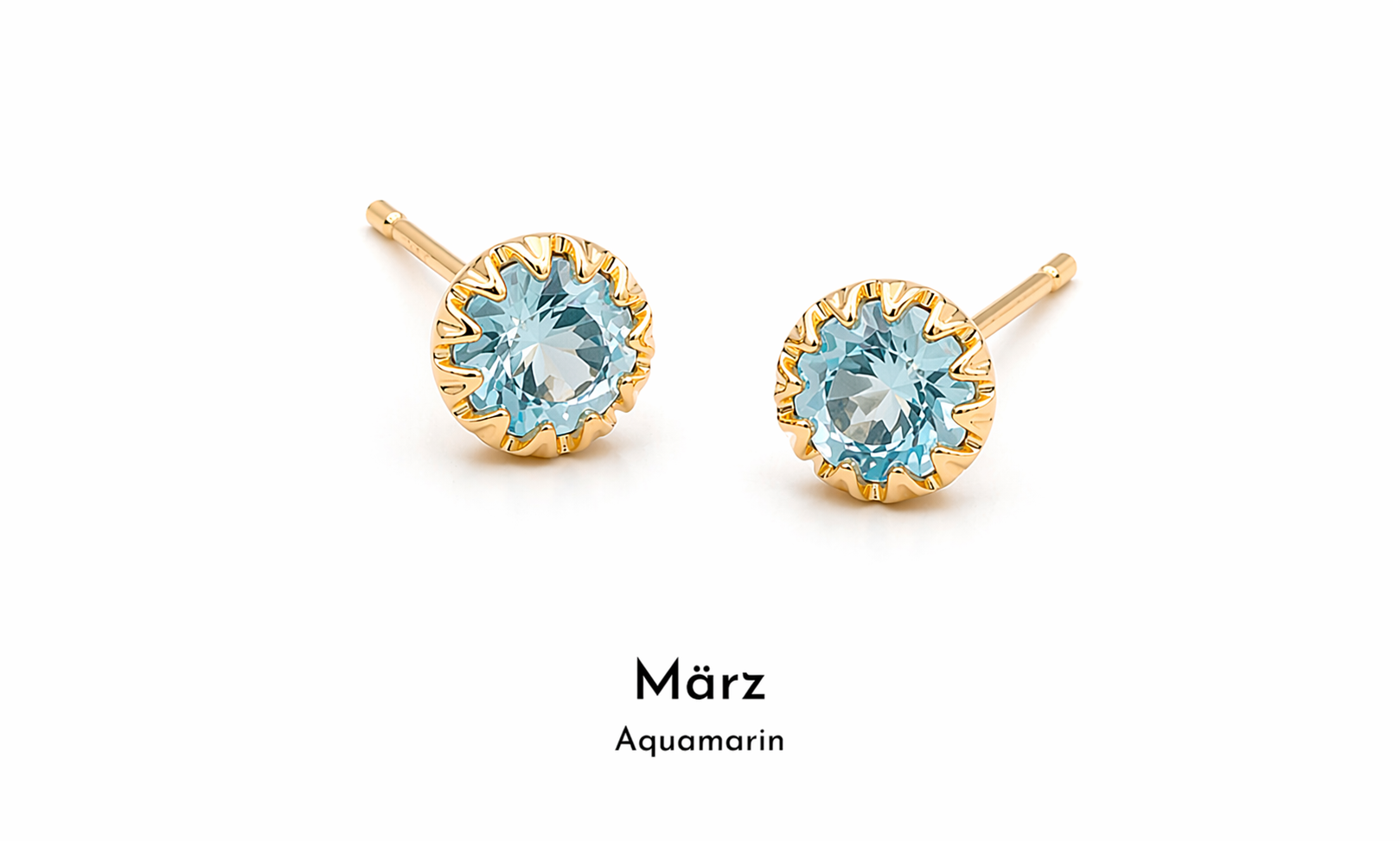 Birth Stone, Geburtsstein Ohrstecker 925/- Silber März Aquamarin