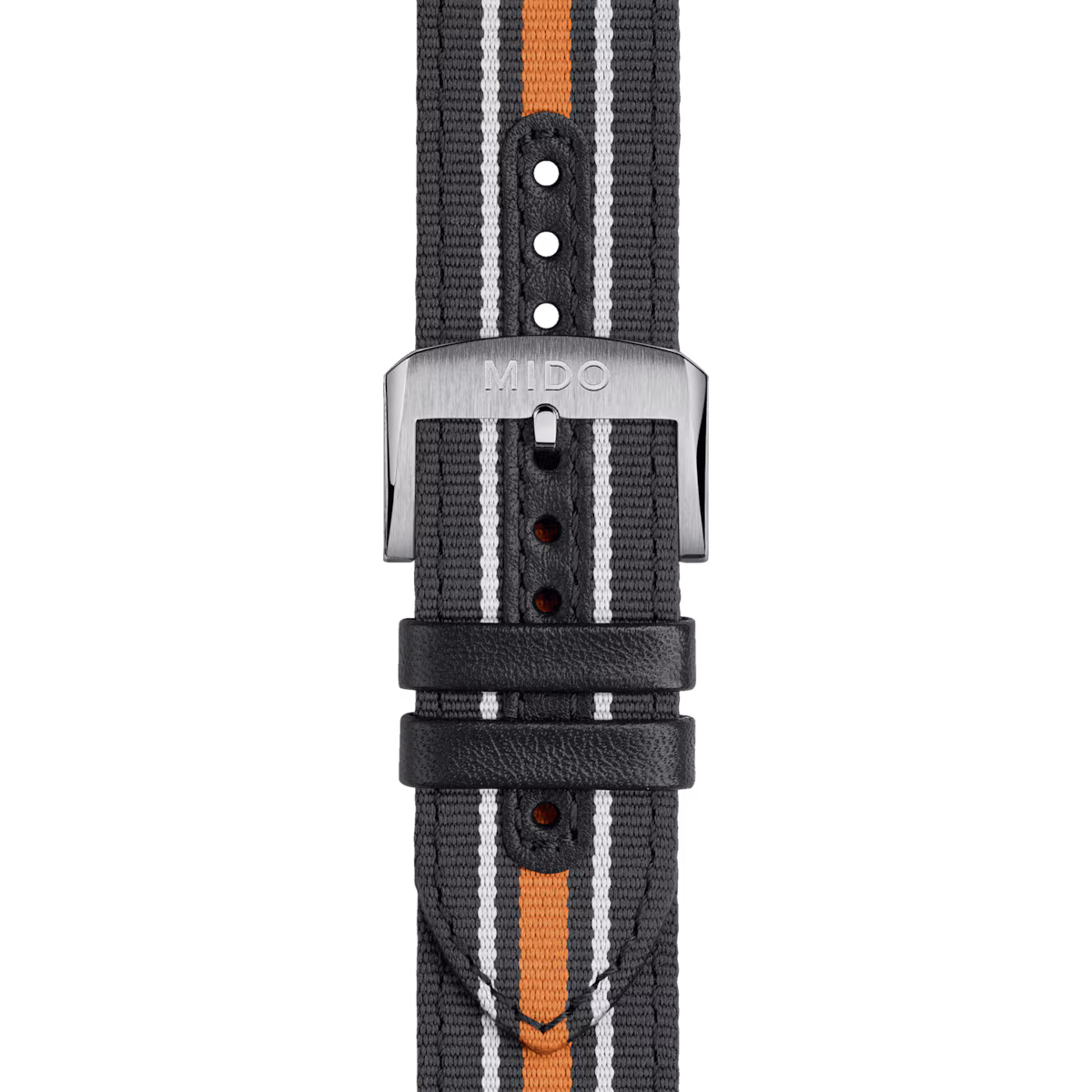 Mido schwarzes und organgefarbenes textil-Ersatzarmband 22mm
