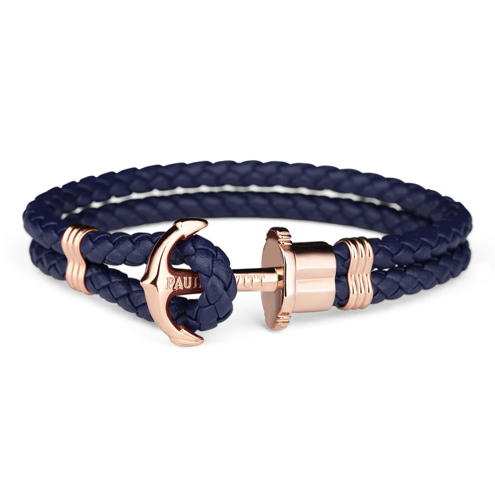 Paul Hewitt Ankerarmband PHREP IP Rosegold Marineblau PH-PH-L-R-N-S