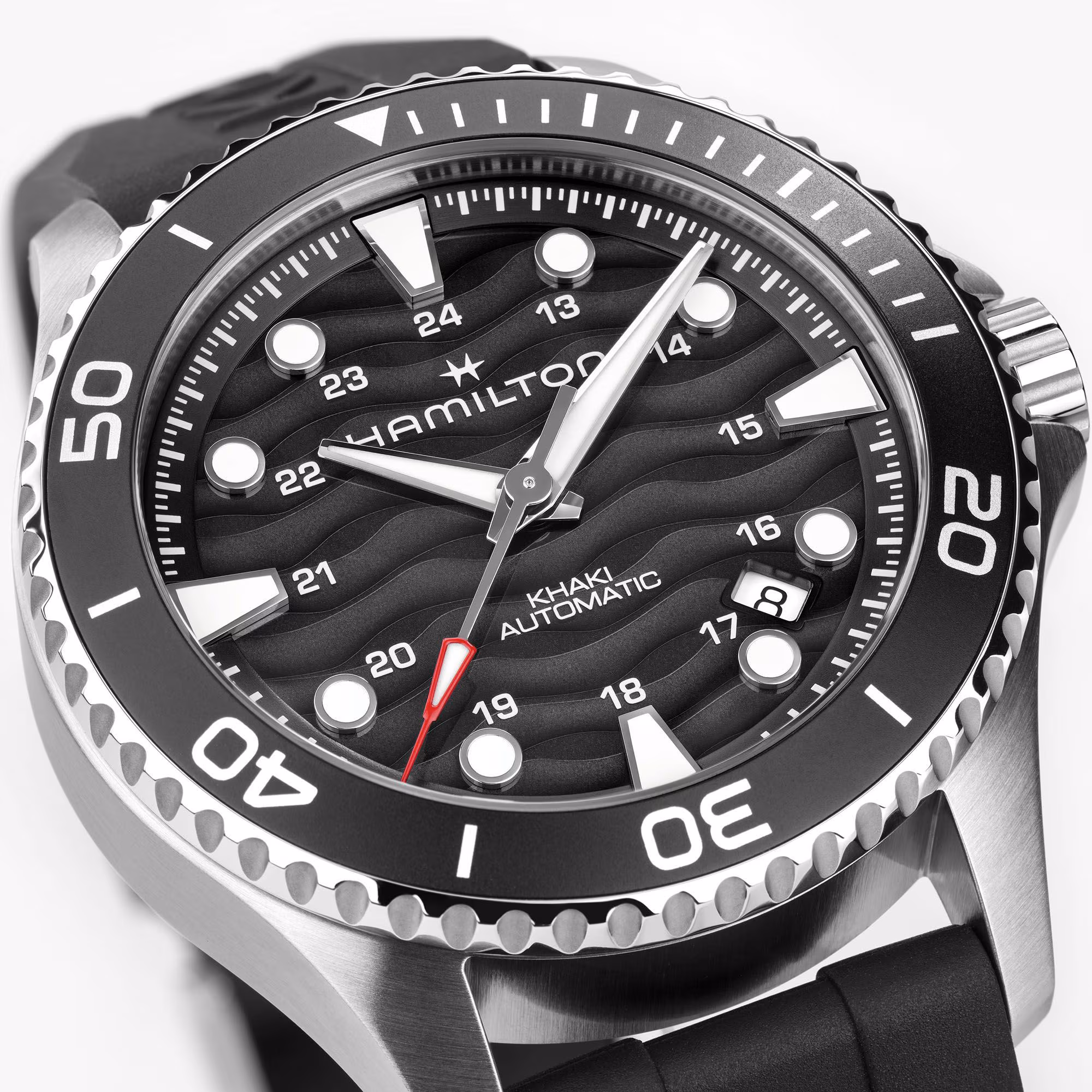 Hamilton KHAKI NAVY SCUBA AUTO Schwarz Kautschuk 40 MM Herrenuhr H82415330