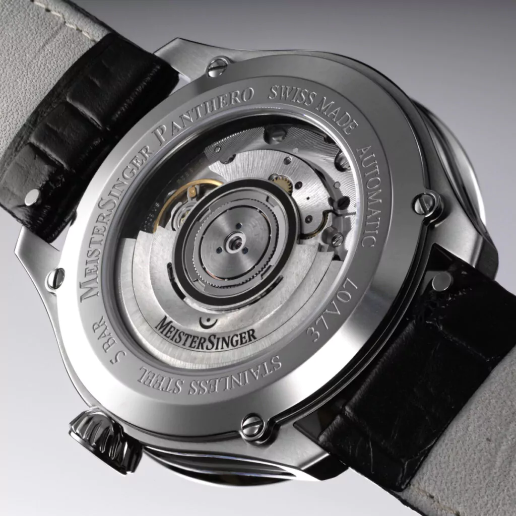Meister Singer Edition Panthero Jumping Hour Guillochage - Silber, Schweizer Automatikwerk Herrenuhr ED-PTJHG901