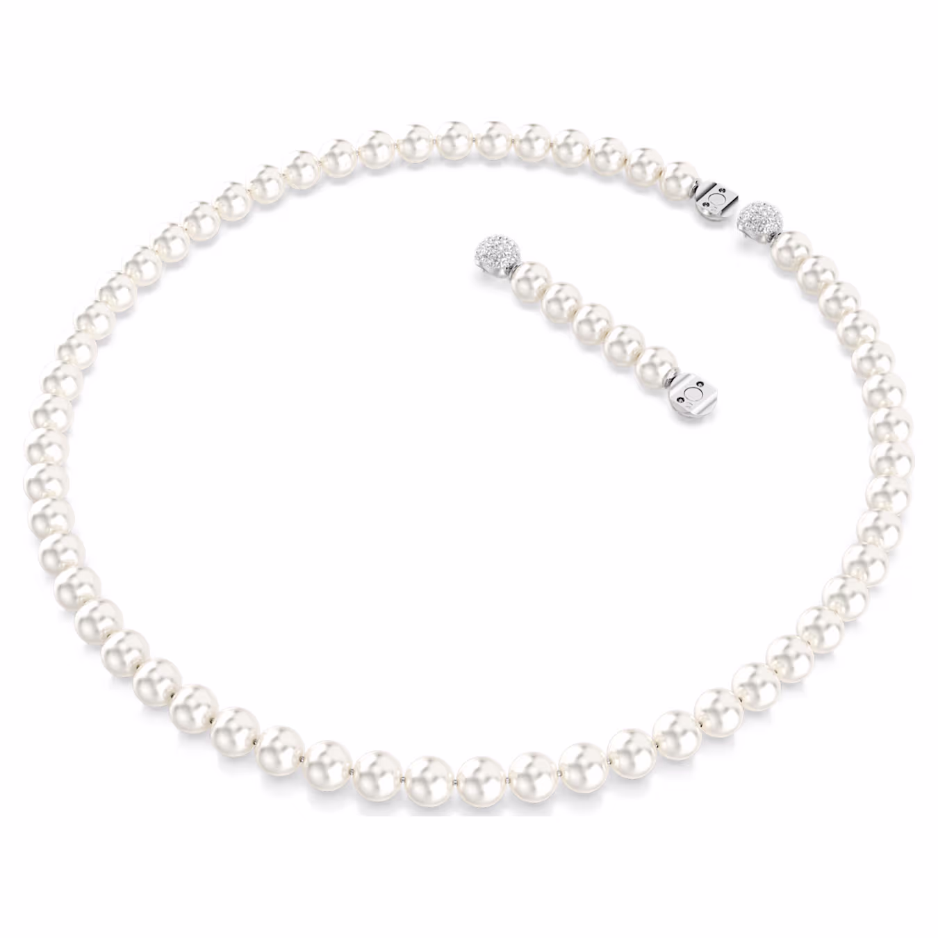 Swarovski  Matrix Halskette Kristallperle, Weiß, Rhodiniert