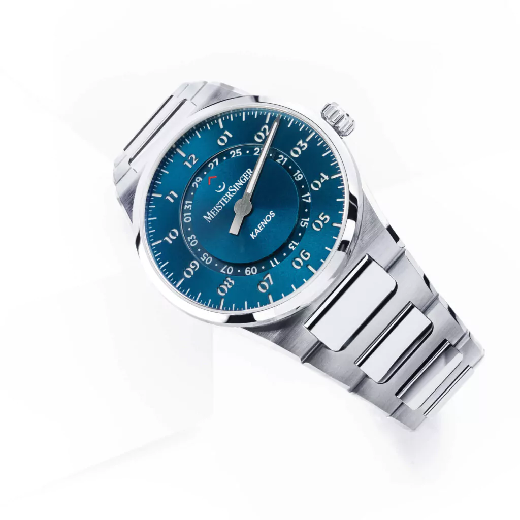 Meister Singer Kaenos Open Date, Sonnenschliff Petrol, Automatikuhr Herrenuhr KSOD939