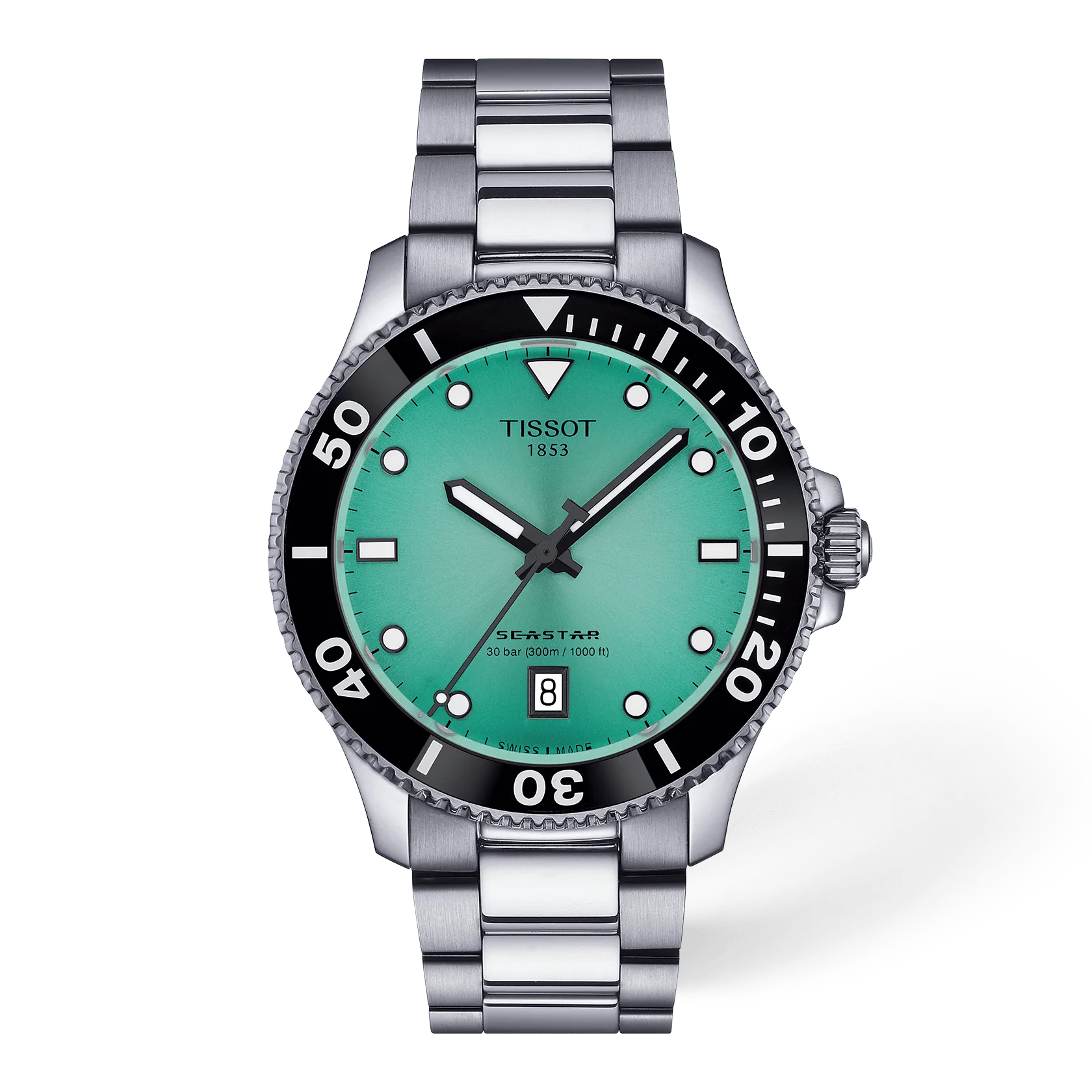 Tissot Tissot Seastar 1000 40mm, Edelstahlgehäuse, 30ATM, Quarzwerk, Türkis Herrenuhr T120.410.11.091.00