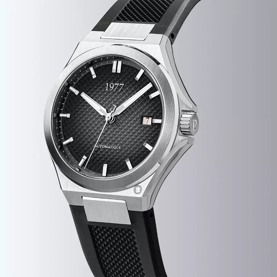 1977 ARSENE Automatique, 41 MM, Cadran Noir, Bracelet Caoutchouc FKM Noir Men's Watch 1977P02133
