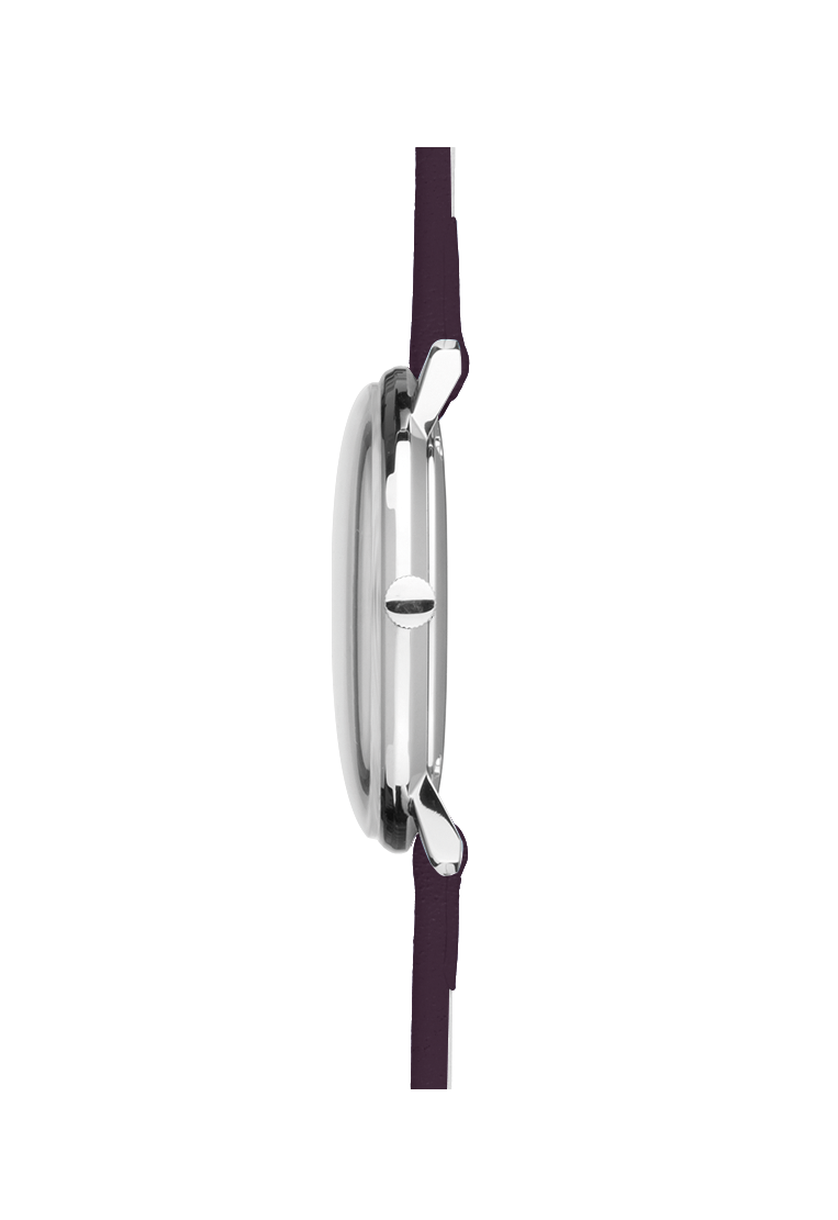 Junghans max bill Damen Lila Lederarmband Damenuhr 47/4558.02